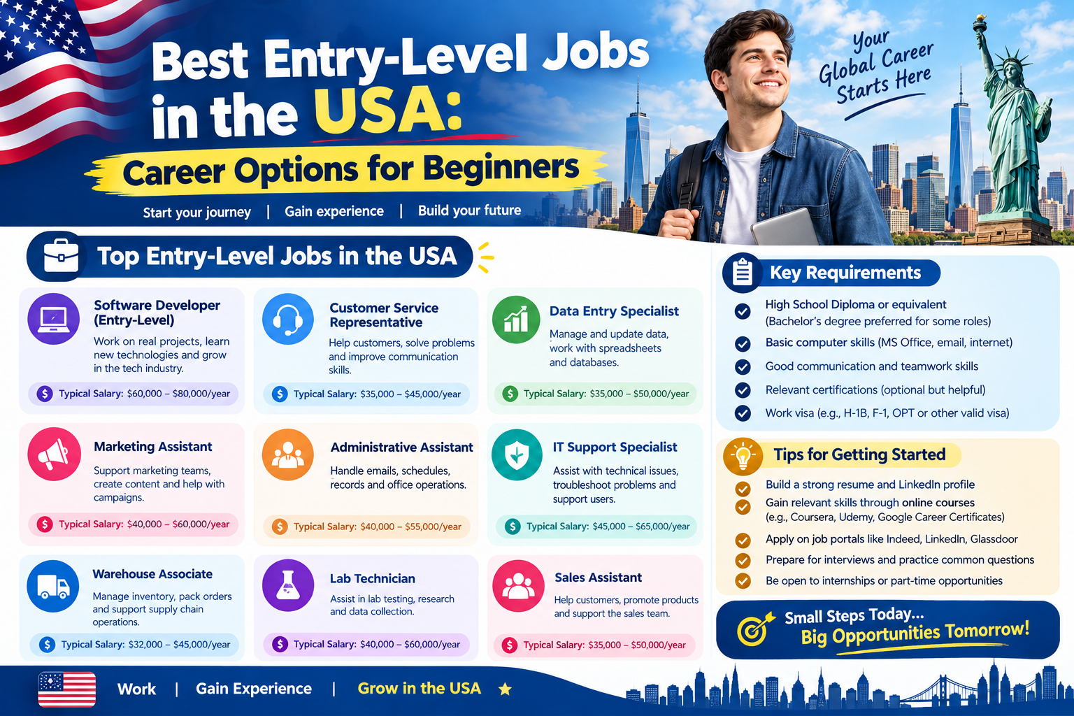 Best Entry-Level Jobs in the USA: Career Options for Beginners