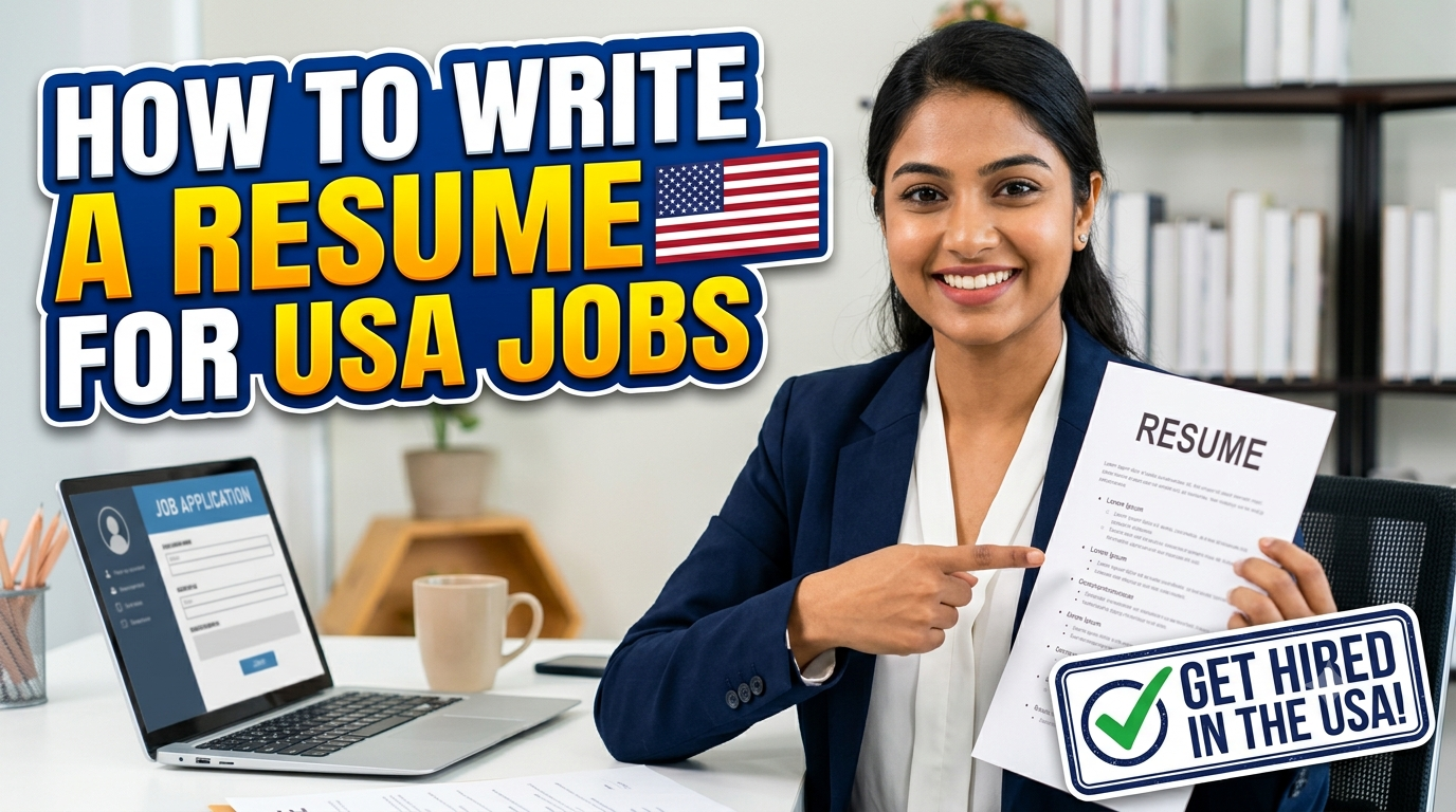 generate image for yt fro this title "How to Write a Resume for USA Jobs"
